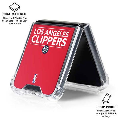 NBA Los Angeles Clippers Standard Red Galaxy Z Flip6 Clear Case
